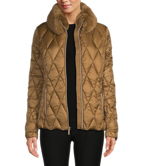 michael michael kors faux fur and leather jacket|Michael Kors leather jacket.